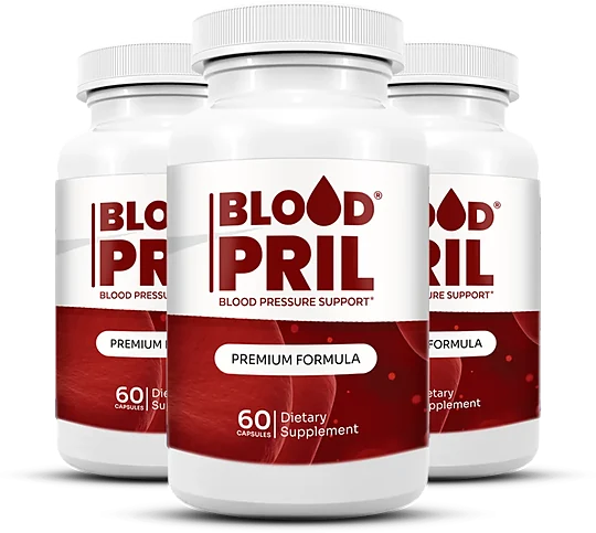 3 bottles of BloodPril blood pressure support capsules